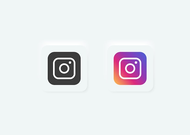 ícone do instagram estilo de neumorfismo na moda ícone do logotipo do instagram neumórfico ilustração em vetor