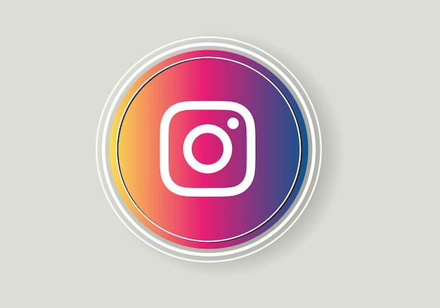 Vetor Ícone do instagram impresso em papel instagram é um serviço de rede social online