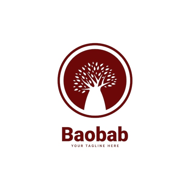 Ícone do logotipo da árvore baobab