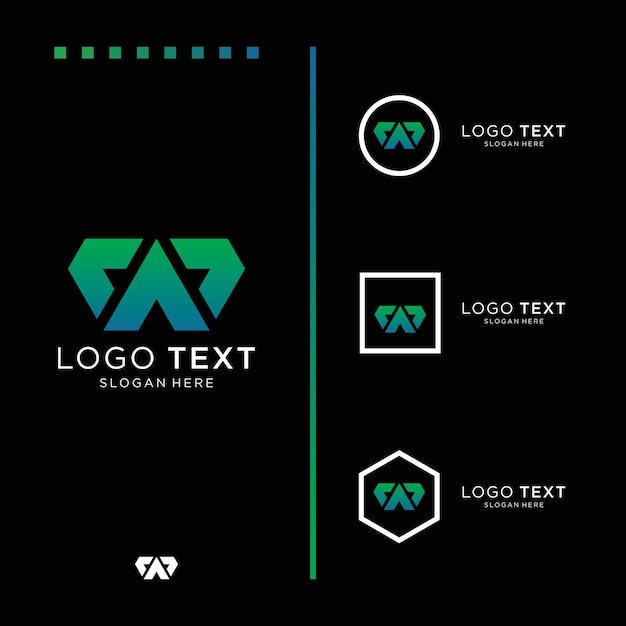 Ícone do logotipo da letra w design elementos do modelo