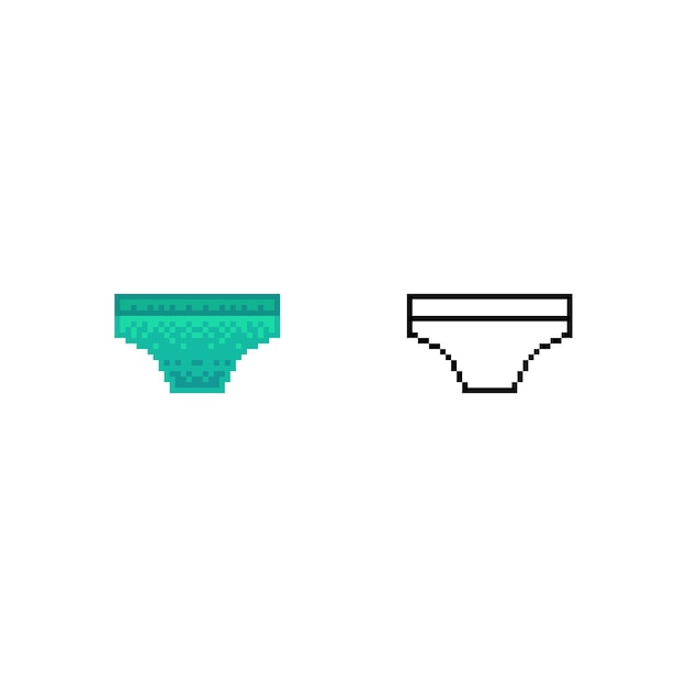 Vetor Ícone do logotipo da roupa íntima em pixel art