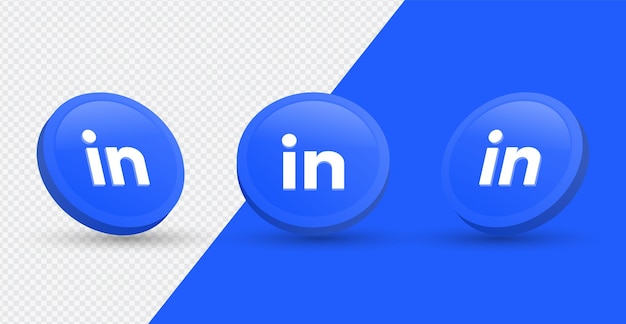 Vetor Ícone do logotipo do linkedin em um moderno círculo de renderização em 3d para ícones de mídia social ou logotipos de rede