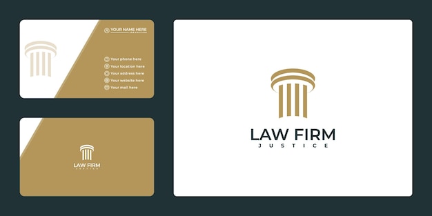 Ícone do logotipo do pilar. modelo de logotipo de escritório de advocacia e cartão de visita