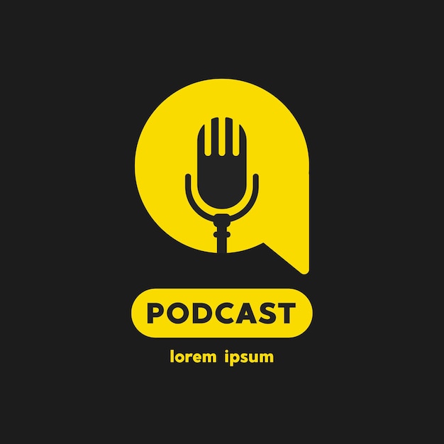 Ícone do logotipo do podcast radio. ilustração vetorial.