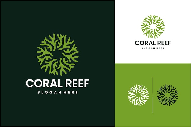 Vetor Ícone do logotipo do recife de corais inspiração vetorial de design criativo