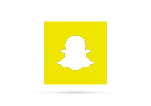 Vetor Ícone do logotipo do snapchat logotipo de mídia social realista botão do snapchat em fundo branco