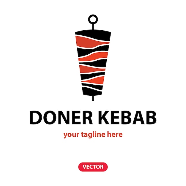 Vetor Ícone do logotipo doner kebab