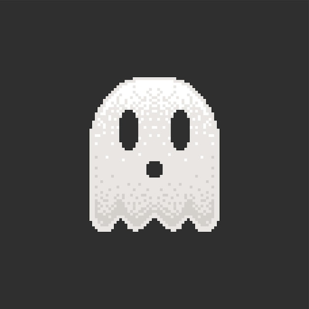 Vetor Ícone do logotipo fantasma em pixel art