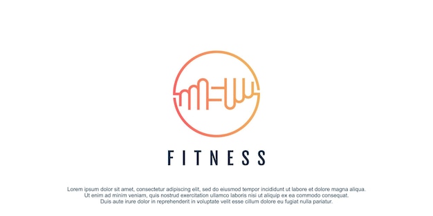 Ícone do logotipo fitness com ilustração vetorial de design exclusivo criativo