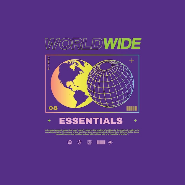 Vetor Ícone do logotipo globo gradiente futurista mundial