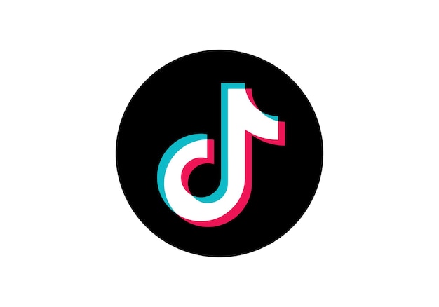 Ícone do logotipo tiktok logotipo realista de mídia social botões de mídia social em fundo branco