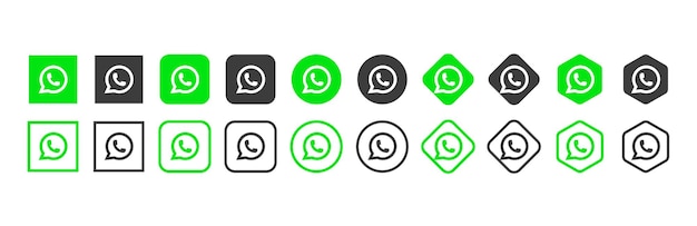 Vetor Ícone do logotipo whatsapp em várias formas ícone de mídia social