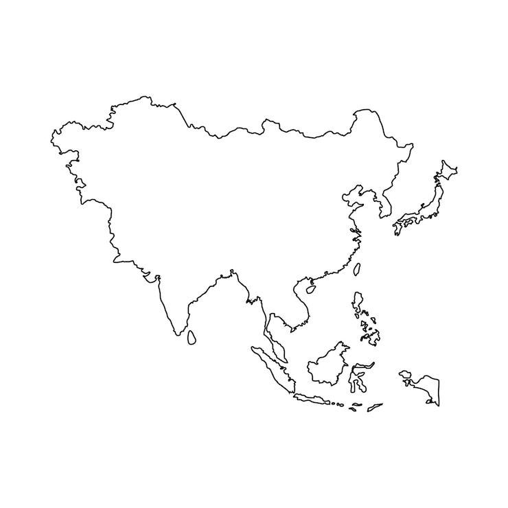 Vetor ícone do mapa da ásia