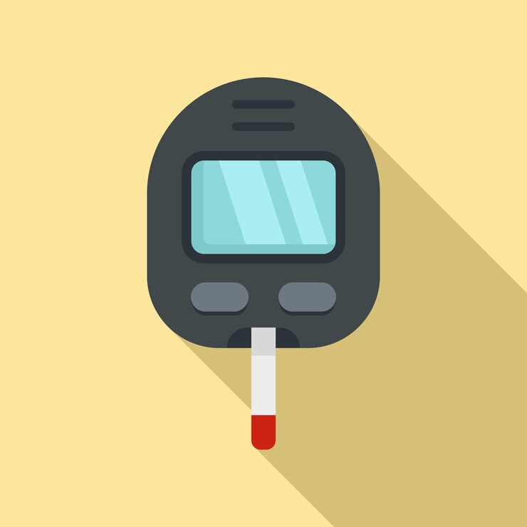 Vetor ícone do medidor de glicose ilustração plana do ícone vetor do medidor de glicose para web design