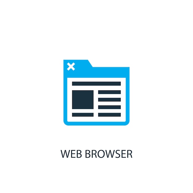 Ícone do navegador da web. ilustração do elemento do logotipo. projeto do símbolo do navegador da web de 2 coleção colorida. conceito simples de navegador da web. pode ser usado na web e no celular.