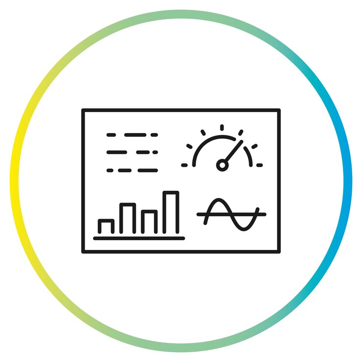 Vetor ícone do painel indicador de dados de desempenho do widget kpi
