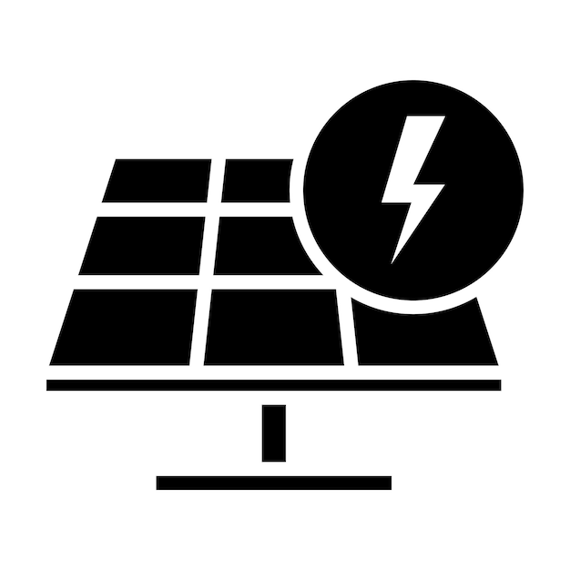 Vetor Ícone do painel solar indústria de energia alternativa energia renovável e limpa geração de eletricidade a partir do sol