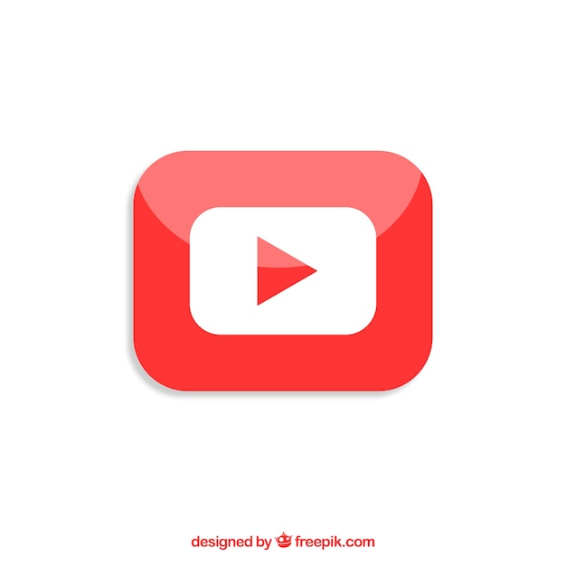 Ícone do player do youtube com design plano