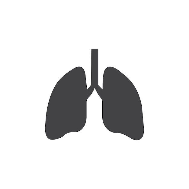 Ícone do pulmão Símbolo plano de linha fina simples