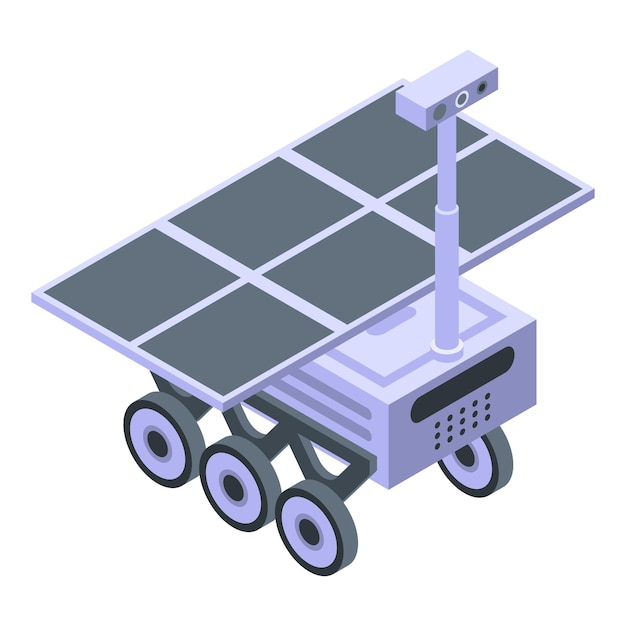 Ícone do rover lunar isométrico do ícone vetorial do rover lunar para web design isolado em fundo branco