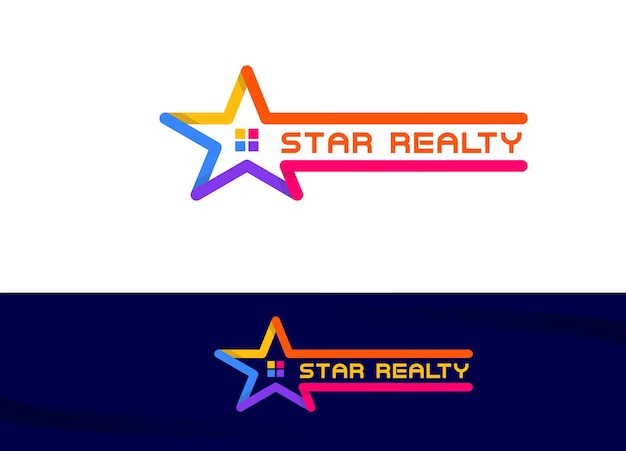 Ícone do símbolo do sinal do logotipo do realty da propriedade da estrela.