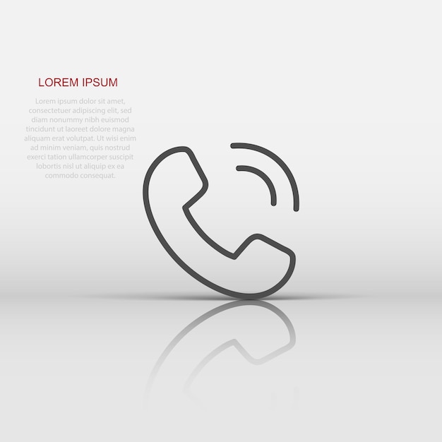 Ícone do telefone móvel em estilo plano ilustração vetorial de conversa telefônica em fundo branco isolado conceito de negócios de contato de linha direta