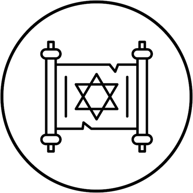 Ícone do vetor da torá pode ser usado para o conjunto de ícones da história