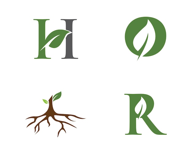 Ícone do vetor do elemento da natureza da ecologia da folha de árvore verde
