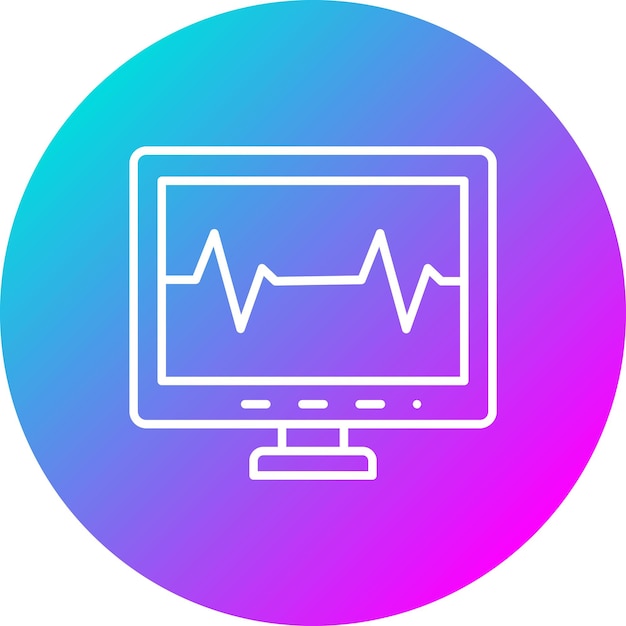 Ícone do vetor do eletrocardiograma pode ser usado para o conjunto de ícones de pesquisa e ciência