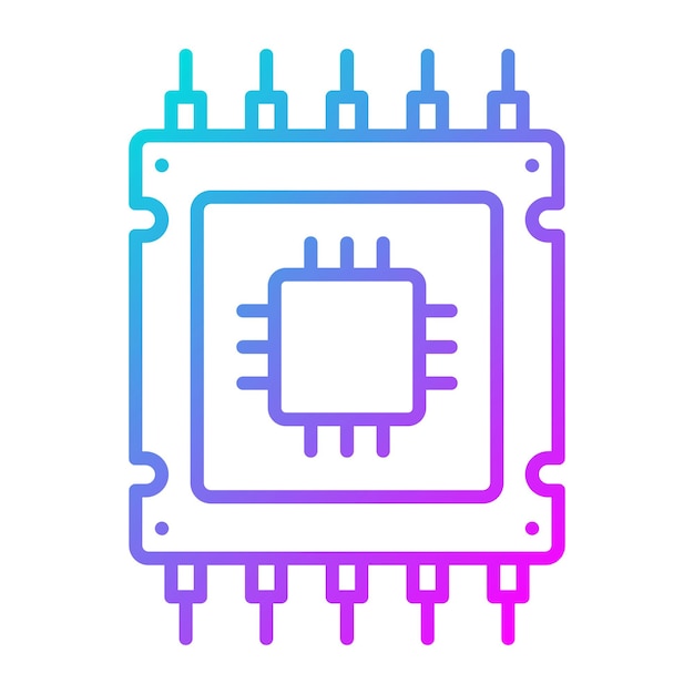 Vetor Ícone do vetor do microprocessador pode ser usado para o conjunto de ícones de computador e hardware