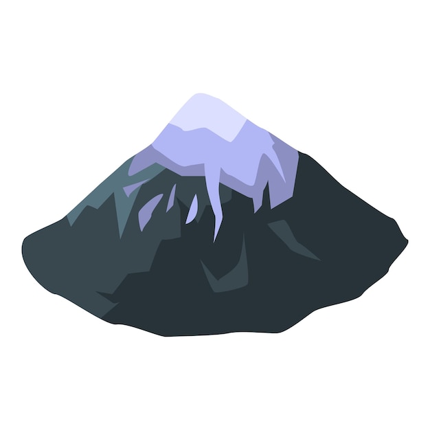 Vetor Ícone do vulcão colina isométrica do ícone vetorial do vulcão colina para web design isolado em fundo branco