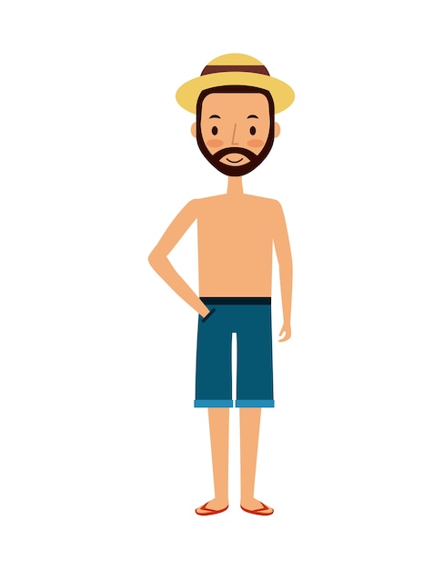 Ícone dos desenhos animados do homem sobre o fundo branco