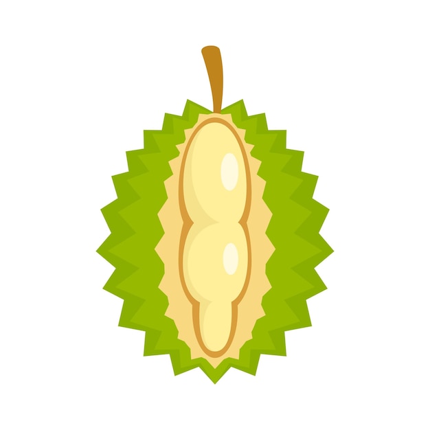 Vetor Ícone durian cortado ilustração plana do ícone vetor durian cortado para web design