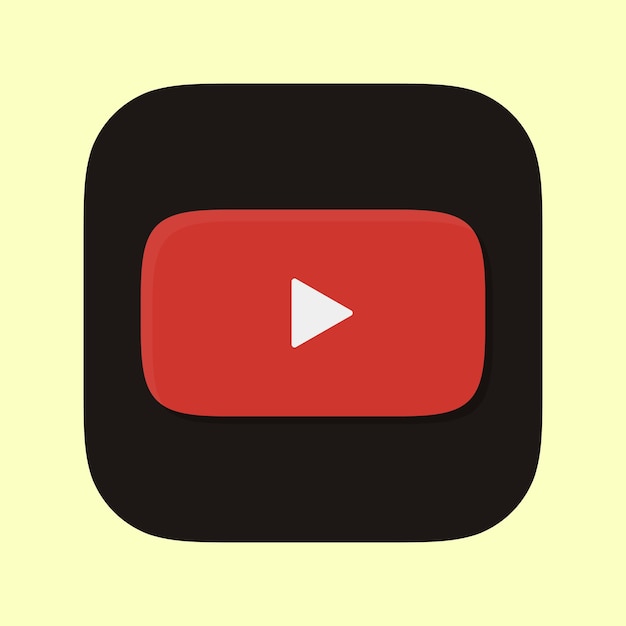 Ícone elegante de aplicativo de vídeo preto e vermelho Ícone de leitor de vídeo Ícone de botão de reprodução vermelho