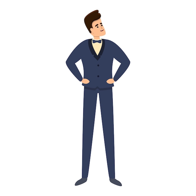 Ícone elegante do empresário bem sucedido. Desenhos animados do ícone vetorial elegante do empresário bem sucedido para web design isolado em fundo branco