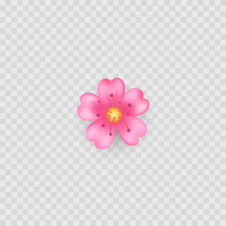 Ícone emoji de flor rosa Isolado em vetor branco