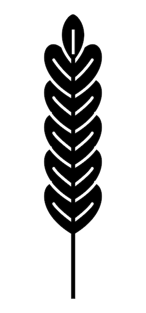 Ícone estilizado do preto da cultura do trigo orelha orgânica