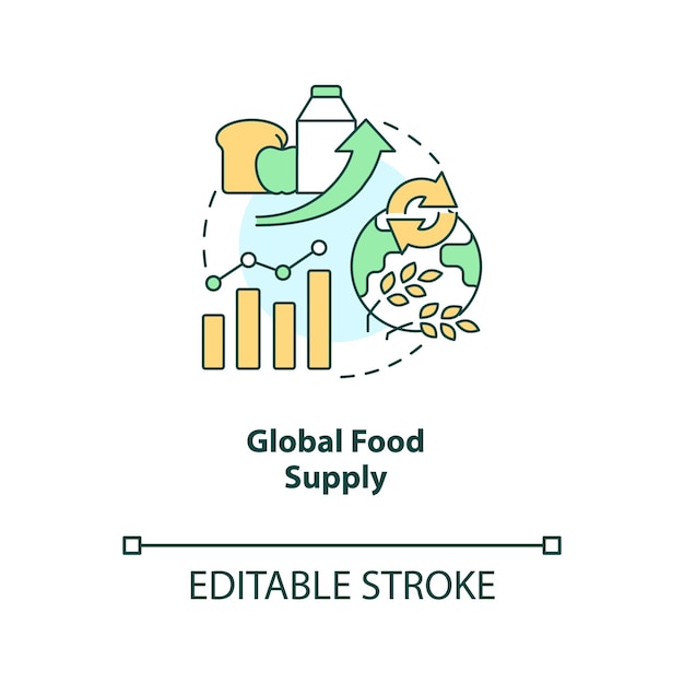 Ícone global do conceito de fornecimento de alimentos