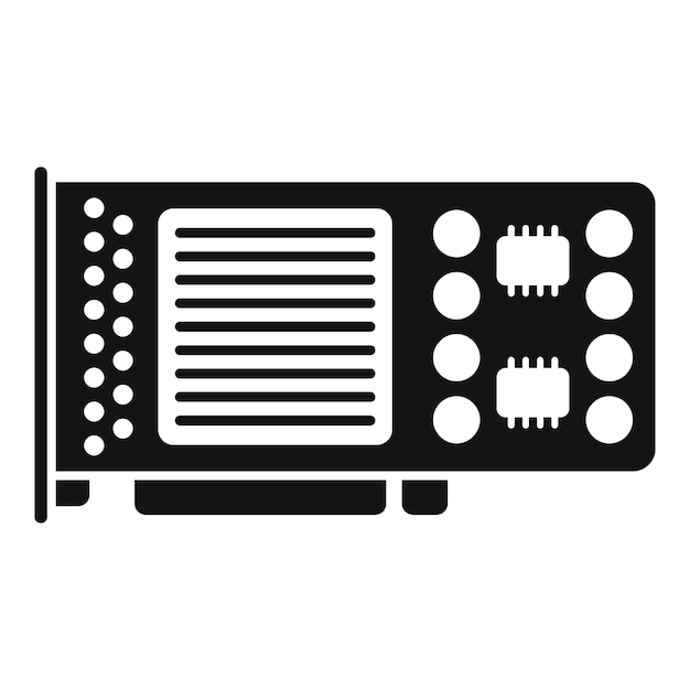 Vetor Ícone gpu vetor simples cartão de computador chip cpu
