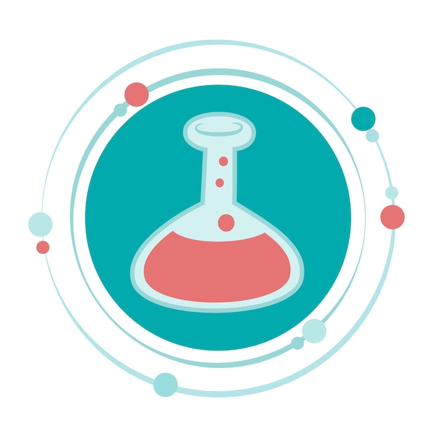 Ícone gráfico de ilustração vetorial de ciência química