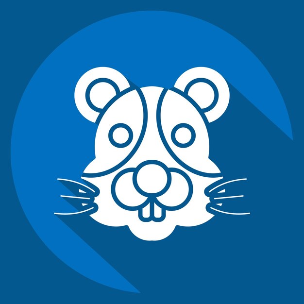 Ícone Hamster relacionado a Símbolo de animal estilo de sombra longa design simples editável