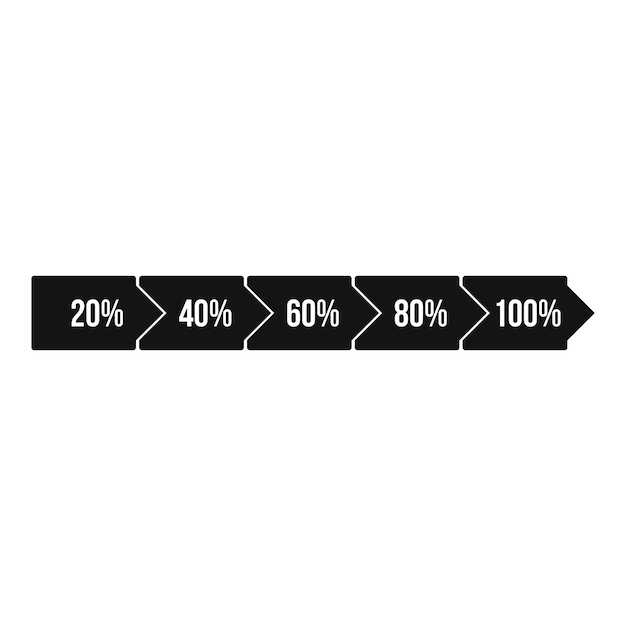 Vetor Ícone infográfico de seta em porcentagem ilustração simples de ícone vetorial de seta em percentagem para design web