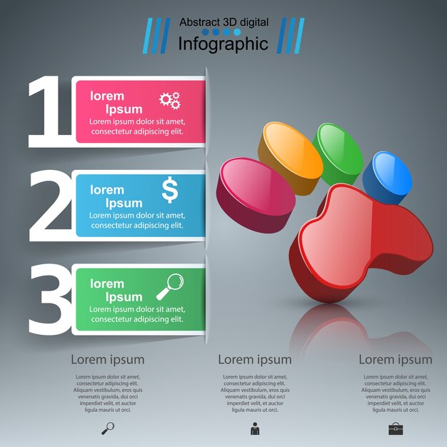 Ícone infográfico e de negócios de pata de animal.