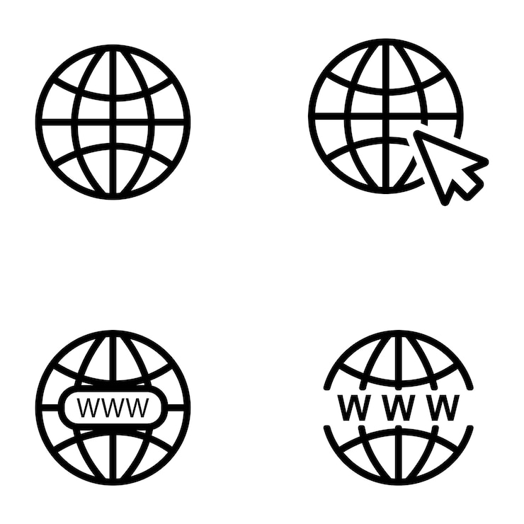 Vetor ícone internet vetor modelo ilustração logotipo design