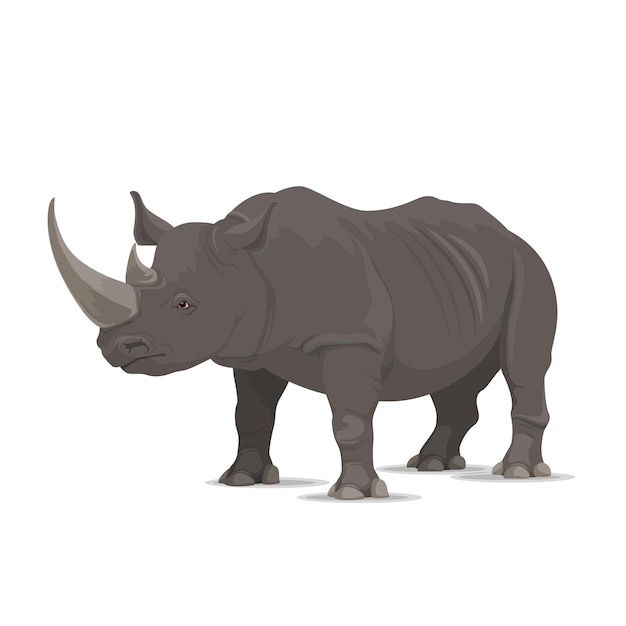 Ícone isolado de animais selvagens de vetor de rinoceronte