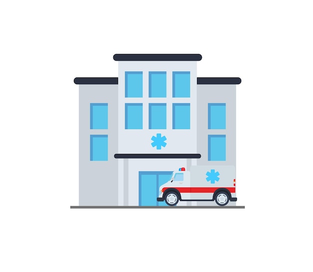 Ícone isolado de vetor de hospital. ilustração de emoji de construção de hospital. ícone isolado de vetor de hospital