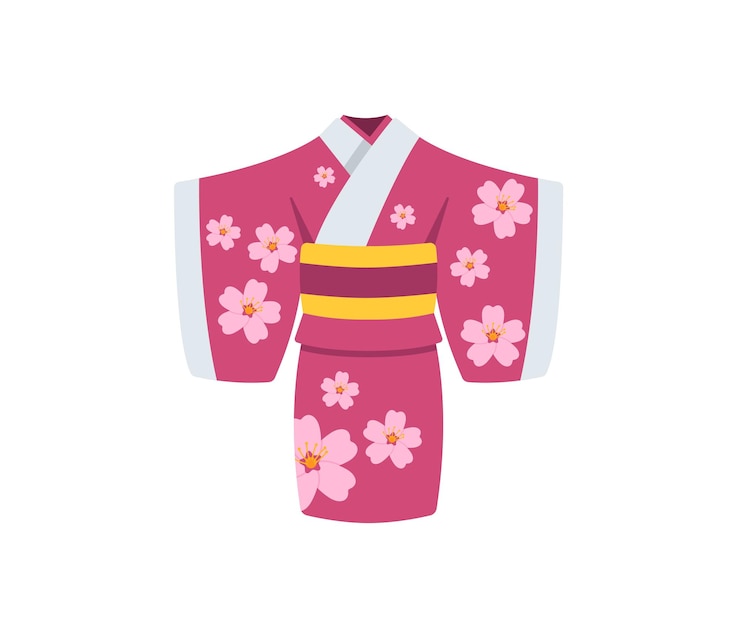 Vetor ícone isolado de vetor de quimono. ilustração de emojis. emoticon de vetor de vestido japonês
