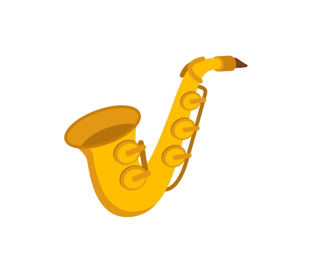 Ícone isolado de vetor de saxofone. ilustração de emoji de saxofone. emoticon isolado de vetor de saxofone