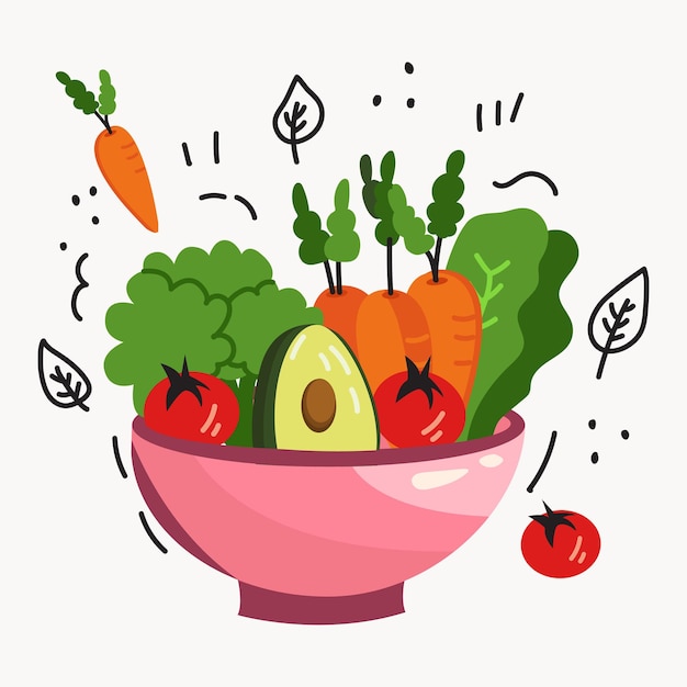 Ícone isolado do prato de salada de frutas e legumes