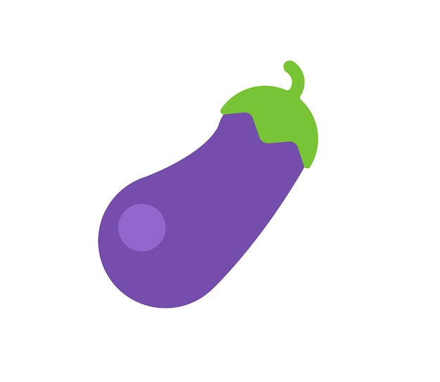 Ícone isolado do vetor de berinjela Ilustração emoji de berinjela Emoticon isolado do vetor de berinjela